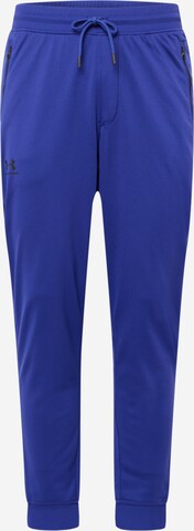 Pantalon de sport UNDER ARMOUR en bleu : devant