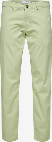 SELECTED HOMME Lærredsbukser 'Miles Flex' i grøn: forside