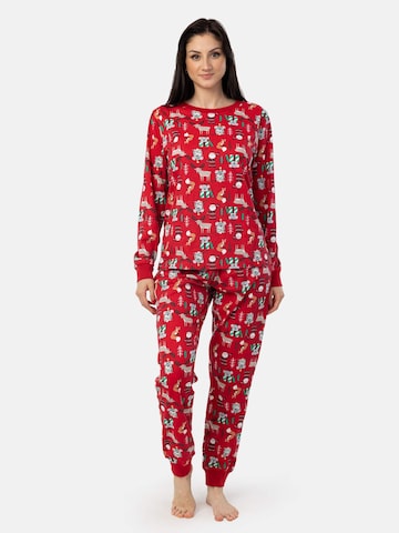 LEAFLETIC Pyjama 'Leafletic Women’s Christmas Pajama Set' in Rot