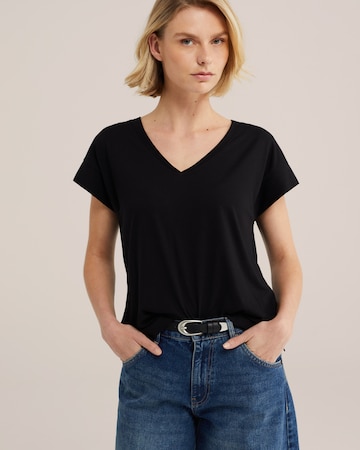 WE Fashion Тениска в черно: отпред