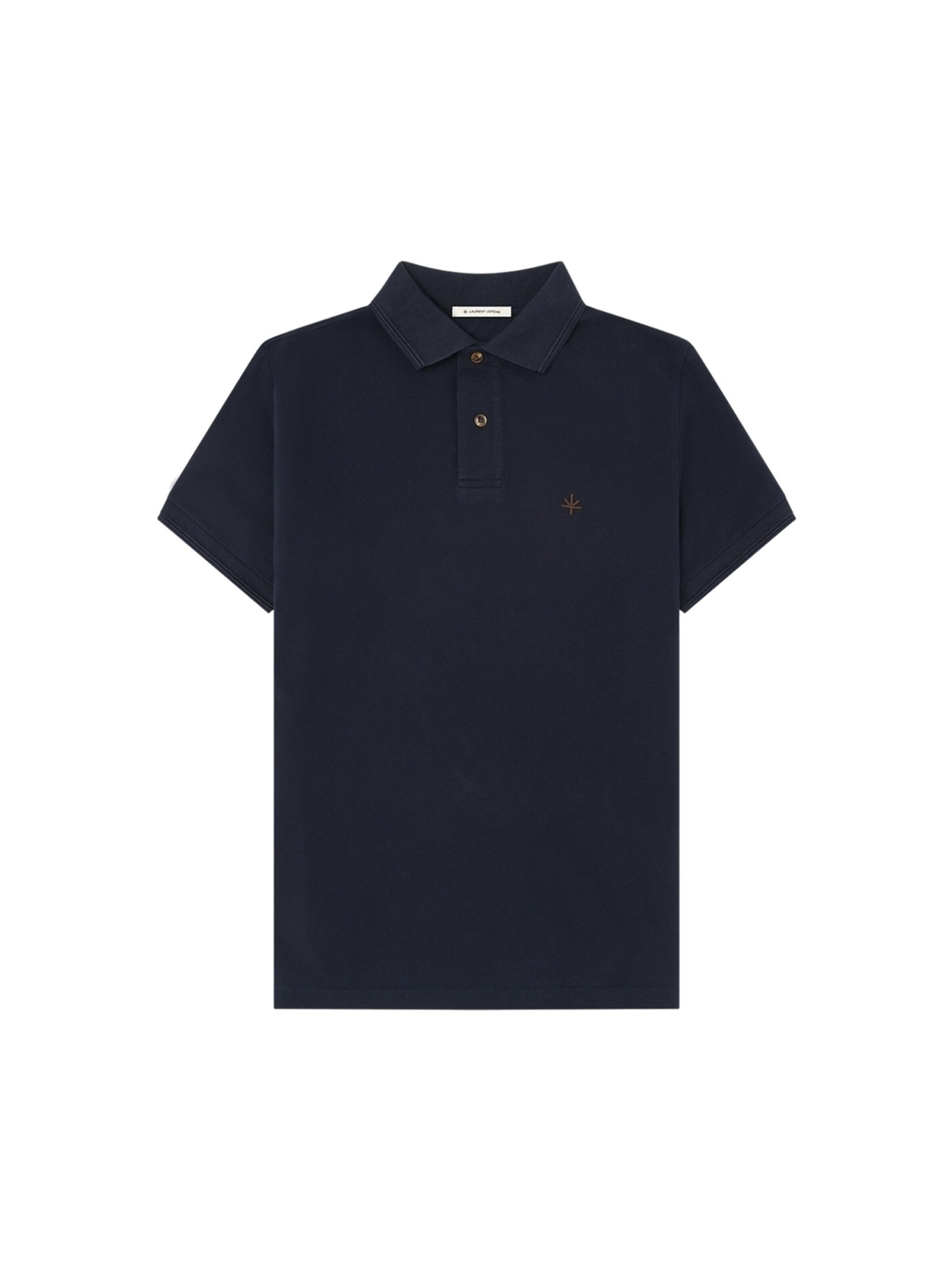 Laurent Vergne Shirt 'Hugo Cotton Pique Polo in Navy Blue' in Blue