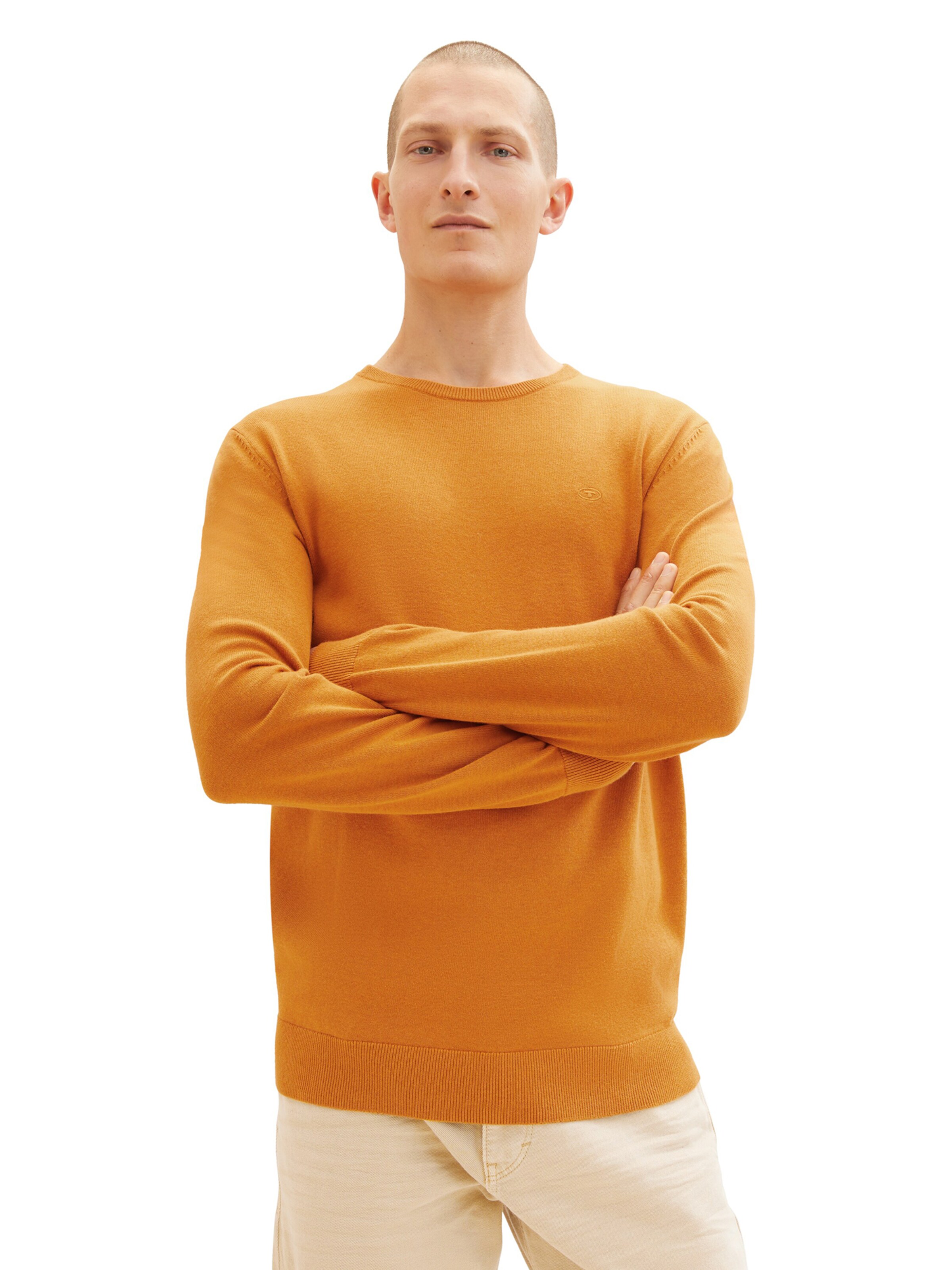 TOM TAILOR Regularny krój Sweter w kolorze pomarańczowy: przód