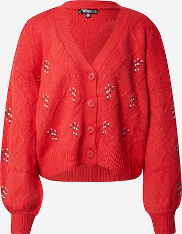 Missguided Knit Cardigan in Red: front