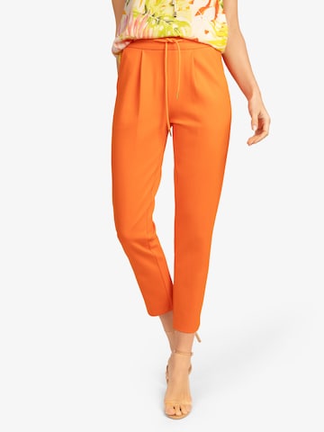 APART Slim fit Pleat-Front Pants in Orange: front