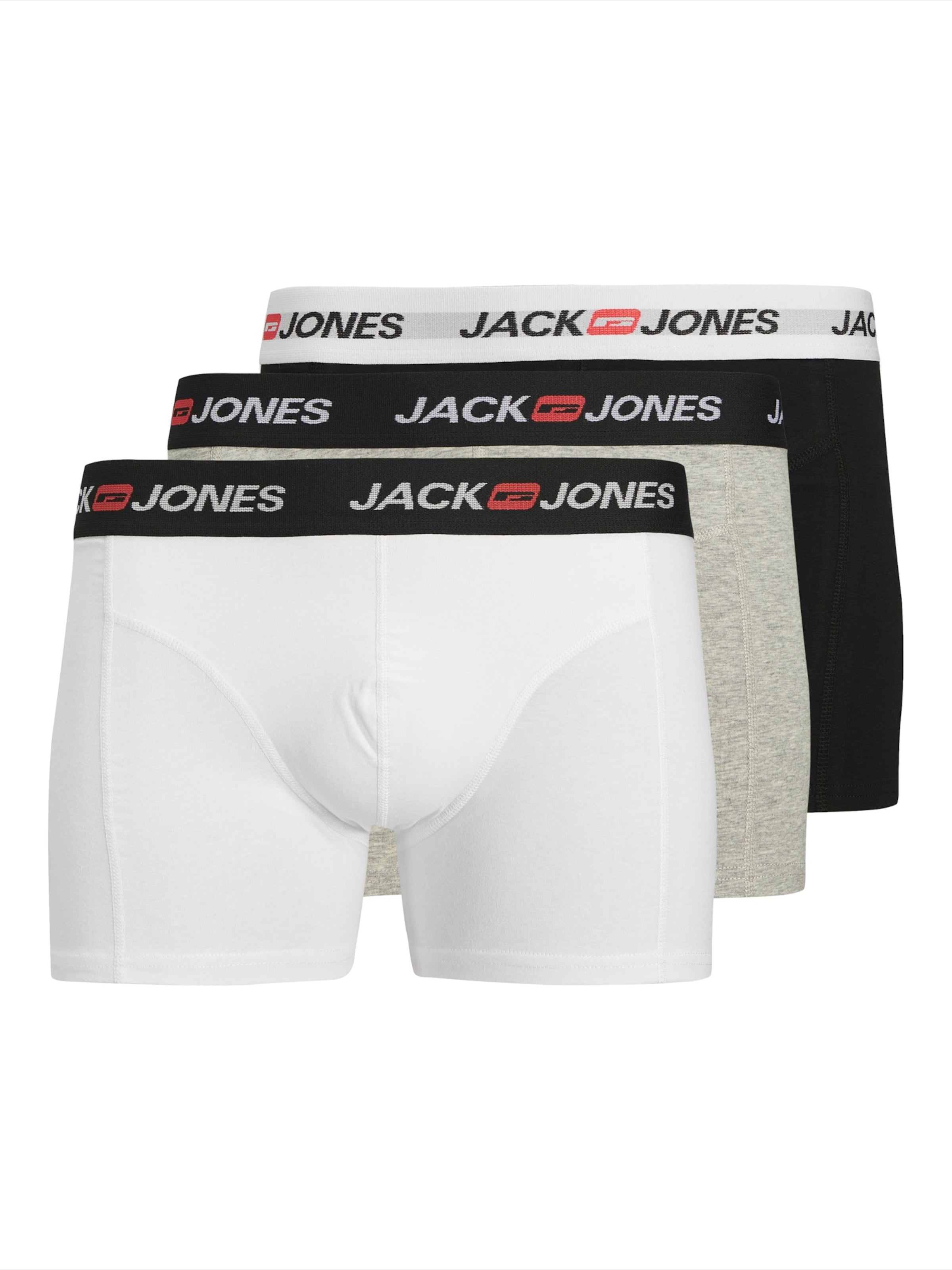 JACK & JONES Boxershorts 'JACCORP' i gråmelerad / svart / vit, Produktvy