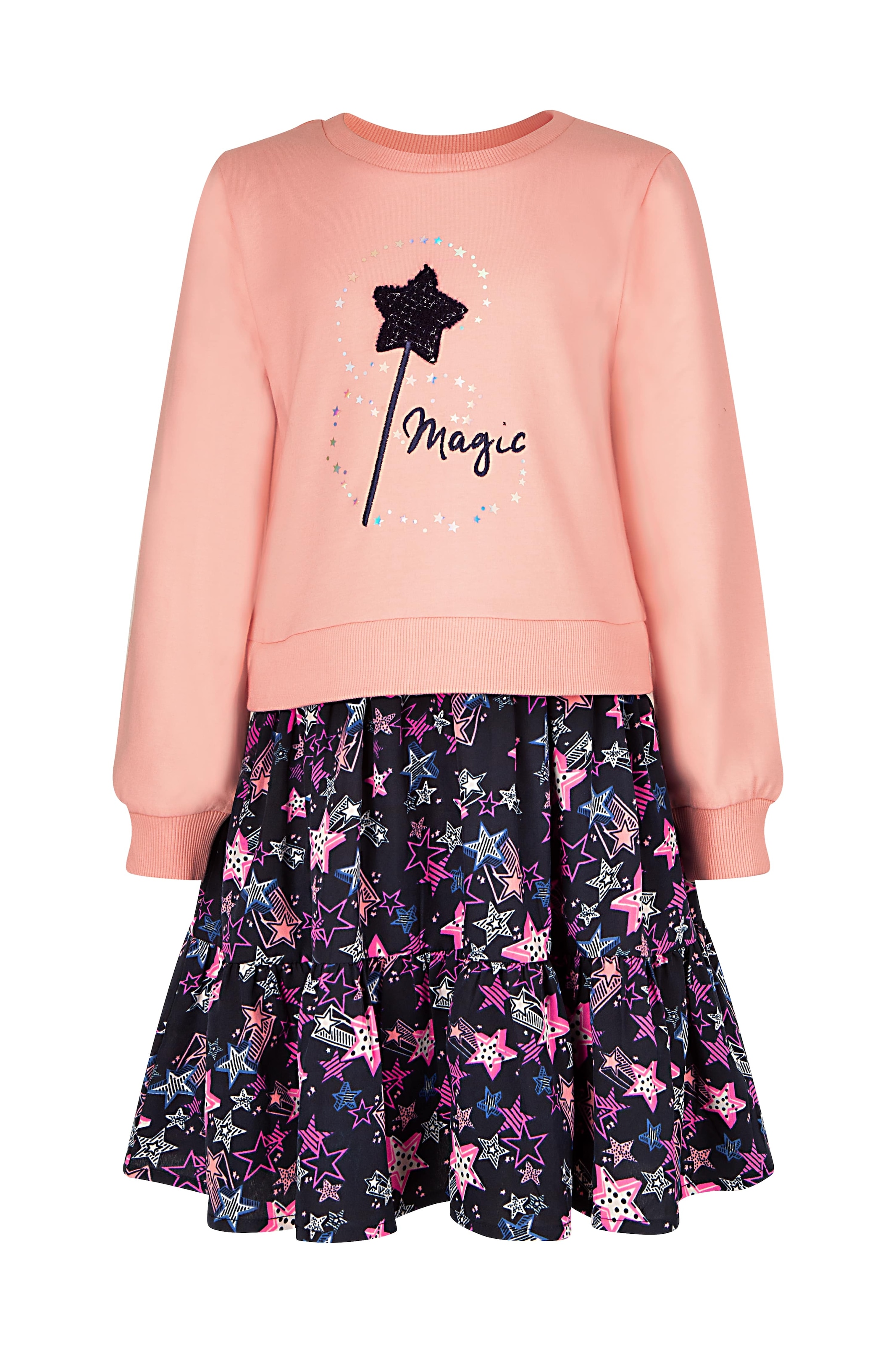 happy girls - Vestido en Mezcla de colores: frente