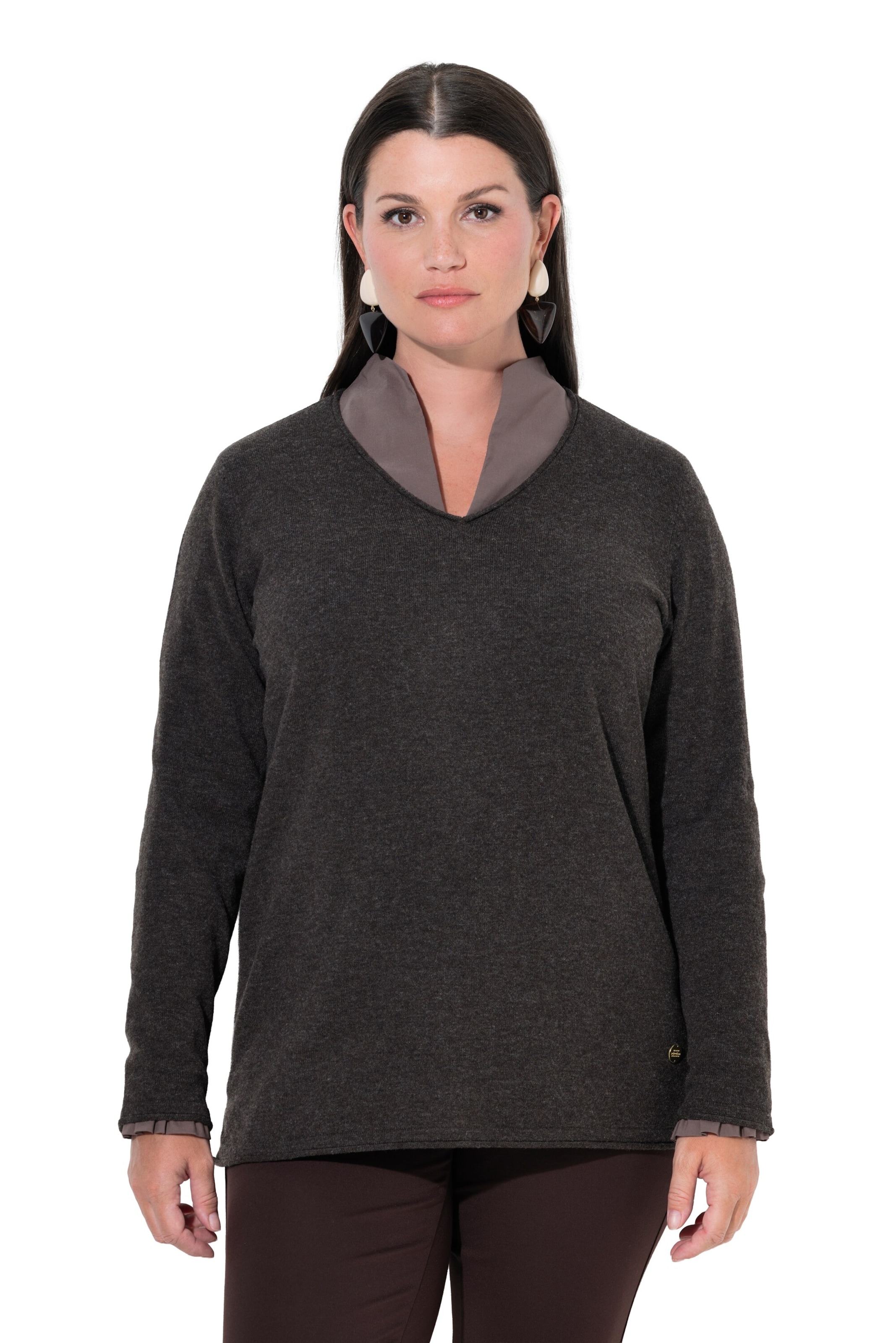 Ulla Popken Sweater in Brown: front