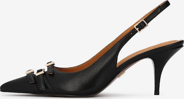 KazarCipele s potpeticom i otvorenom petom - crna boja: prednji dio