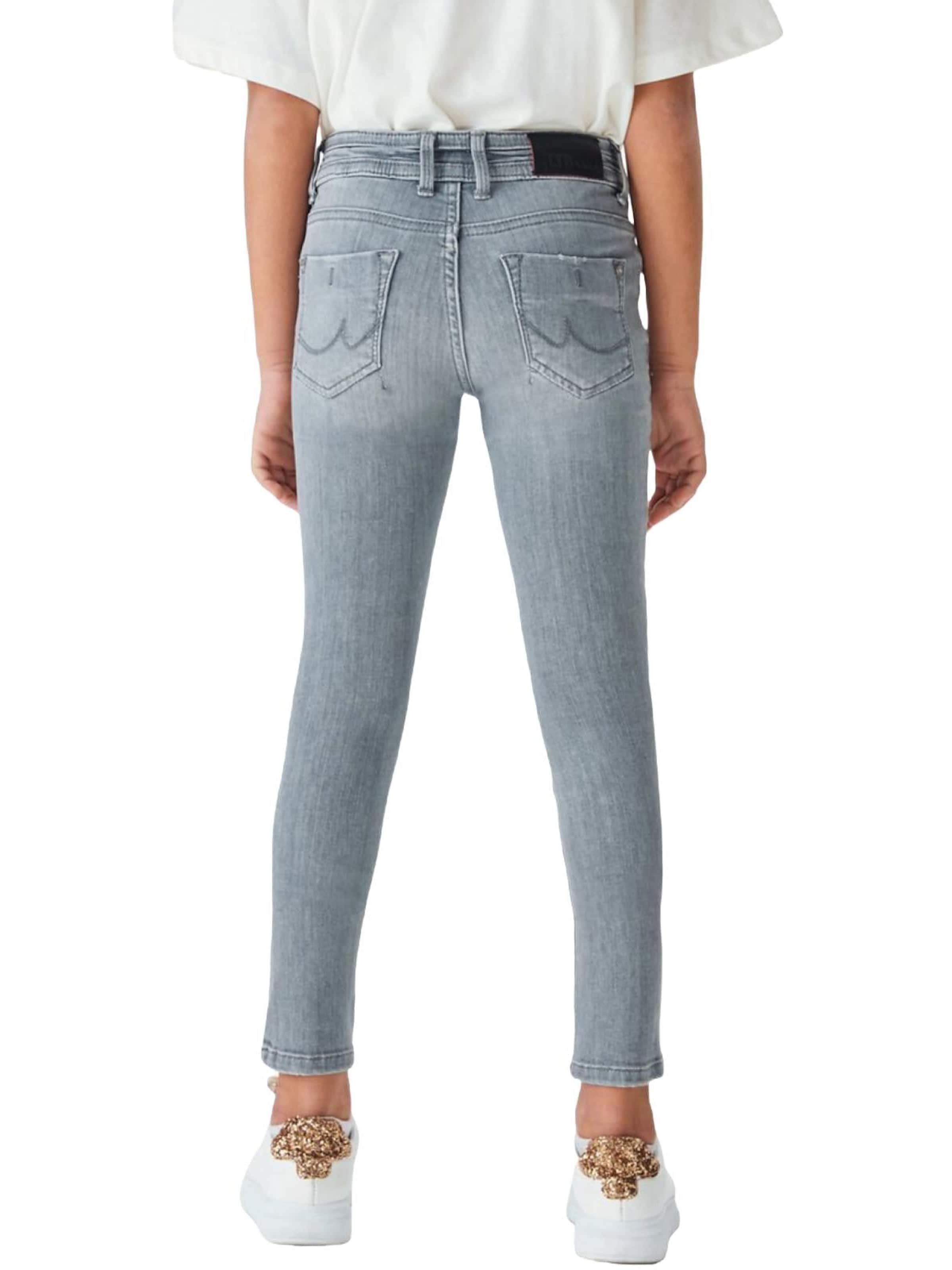 LTB Jeans - regular Vaquero 'LTB Jeans Baby Girl Julita G Mid Waist Asymmetrische Jeanshose' en gris