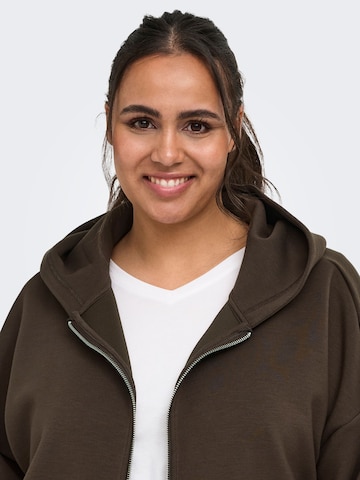 ONLY Carmakoma Sweat jacket 'CARScarlett' in Brown
