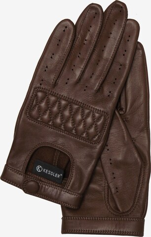 KESSLER Full Finger Gloves 'Hailey' in Brown: front