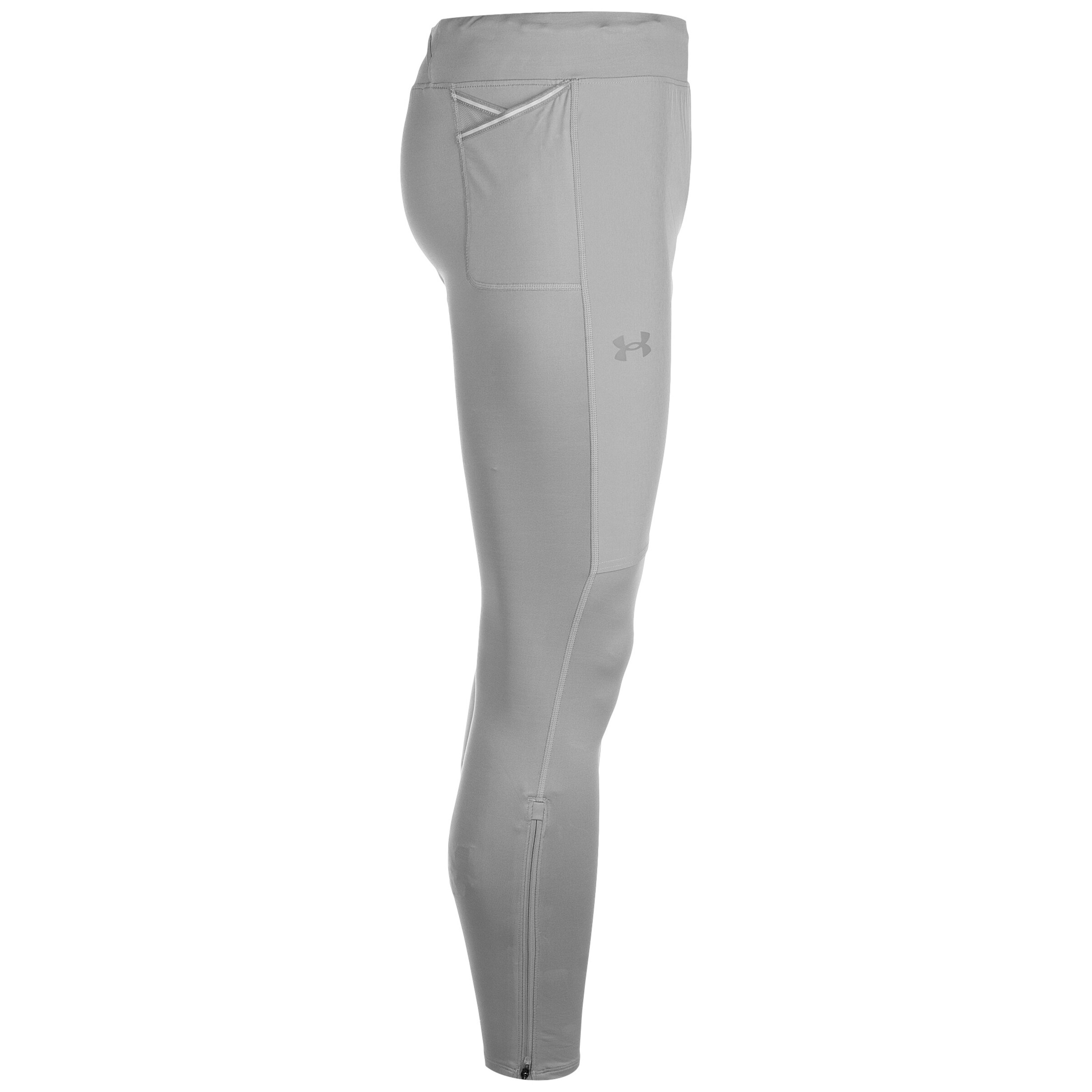 UNDER ARMOUR Skinny Sporthose 'Qualifer Elite Cold' in Grau