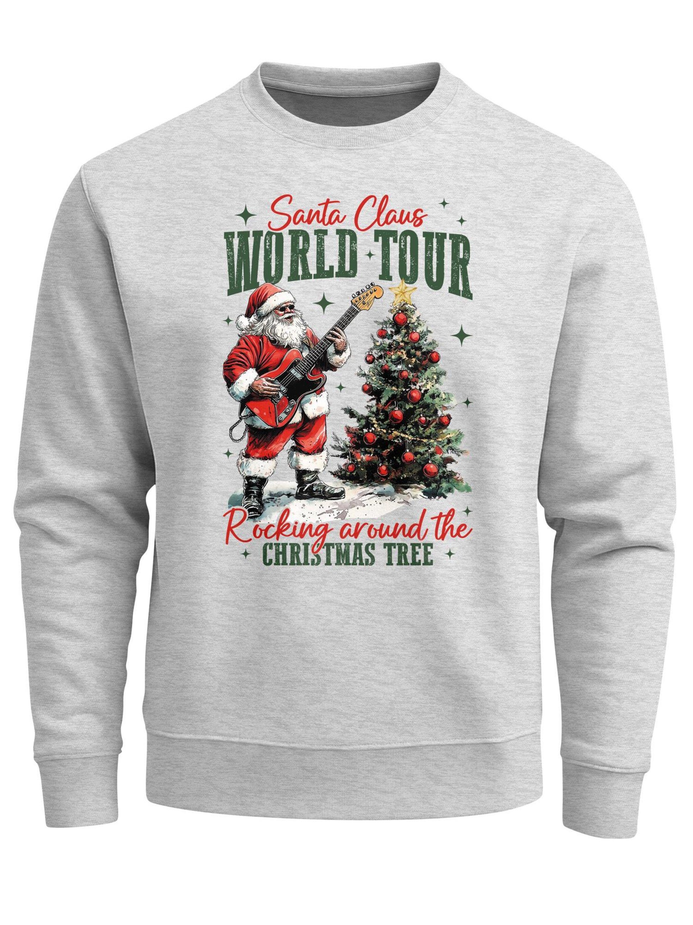 Neverless Sweatshirt 'Santa World Tour' in Grey: front