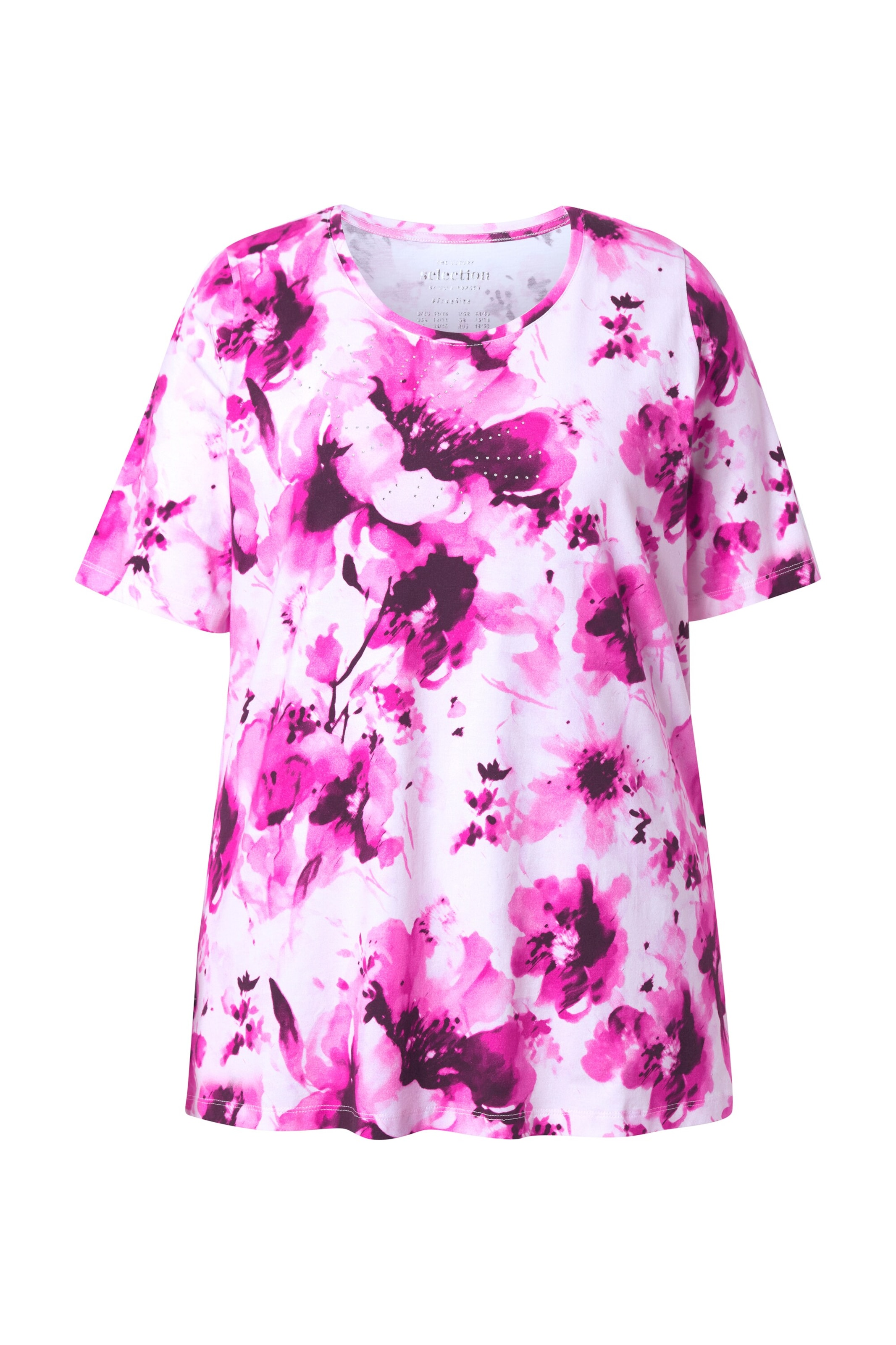 Ulla Popken Shirt in Purple / Neon purple / White, Item view
