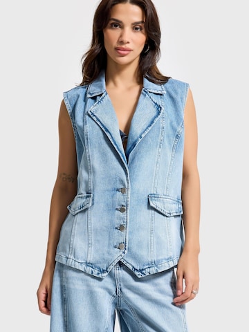 IT'S BASIC Bodywarmer 'DENIM WAISTCOAT' in Blauw