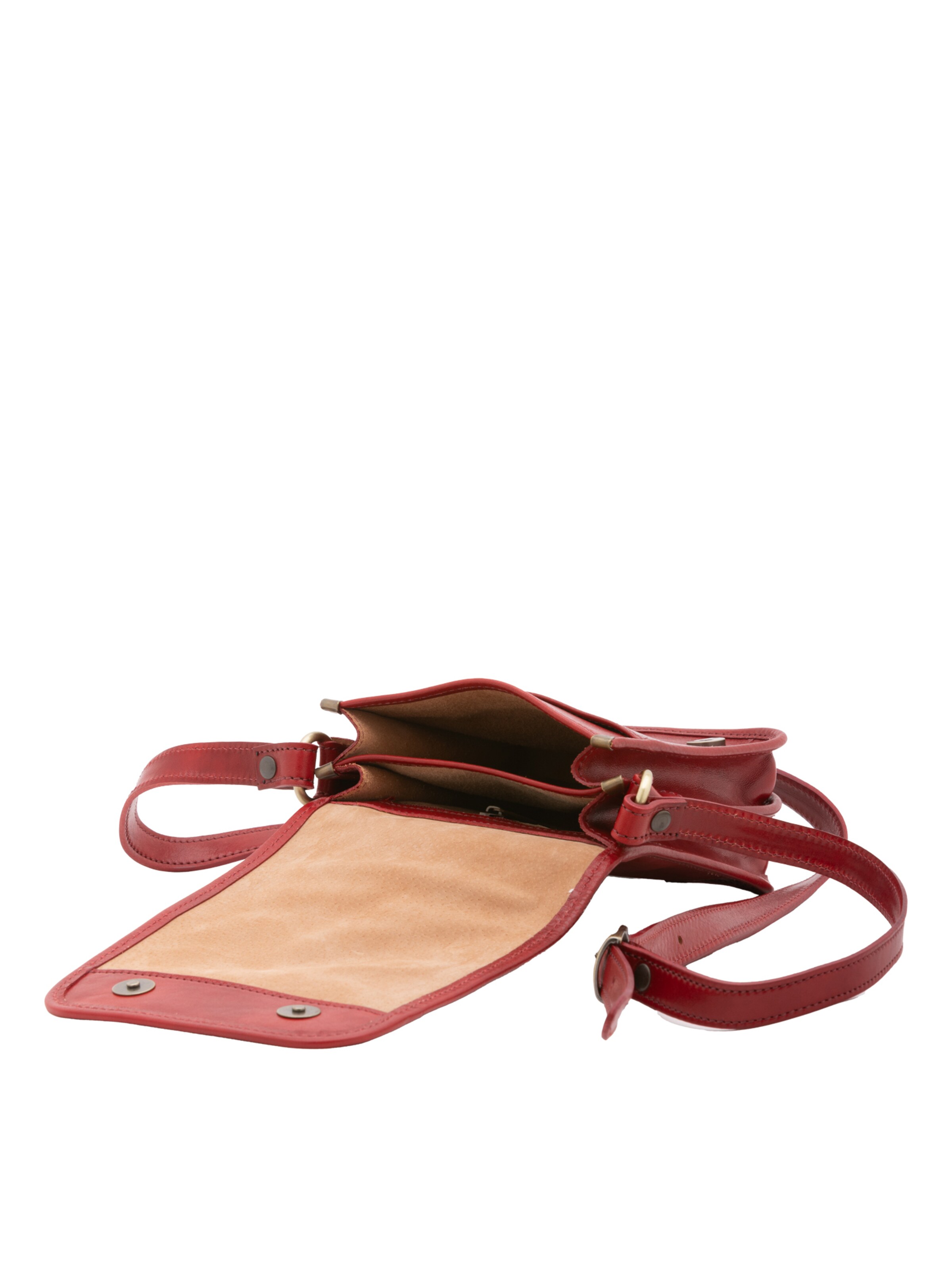 Borsa a tracolla 'Borsa a tracolla uomo vera pelle con calamita - Made in Italy' di I Fratelli in rosso