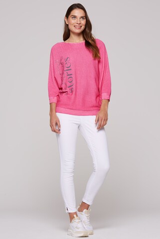 Soccx Pullover mit Fledermausärmeln und Logo Artwork in Pink