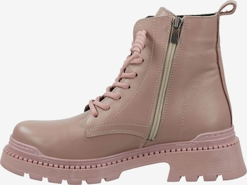 ILC Lace-Up Ankle Boots in Pink