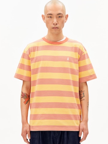 ARMEDANGELS T-Shirt MAARKOS STRIPES in Orange: Vorderseite