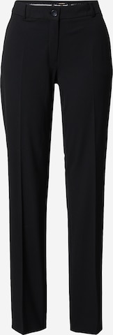 MORE & MORE Regular Trousers with creases 'Hanna' in Black: front
