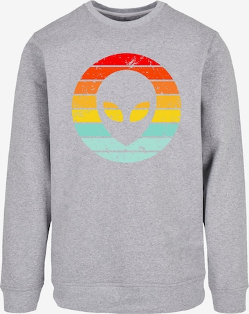 Sweat-shirt 'Alien Retro Sonnenuntergang' F4NT4STIC en gris : devant