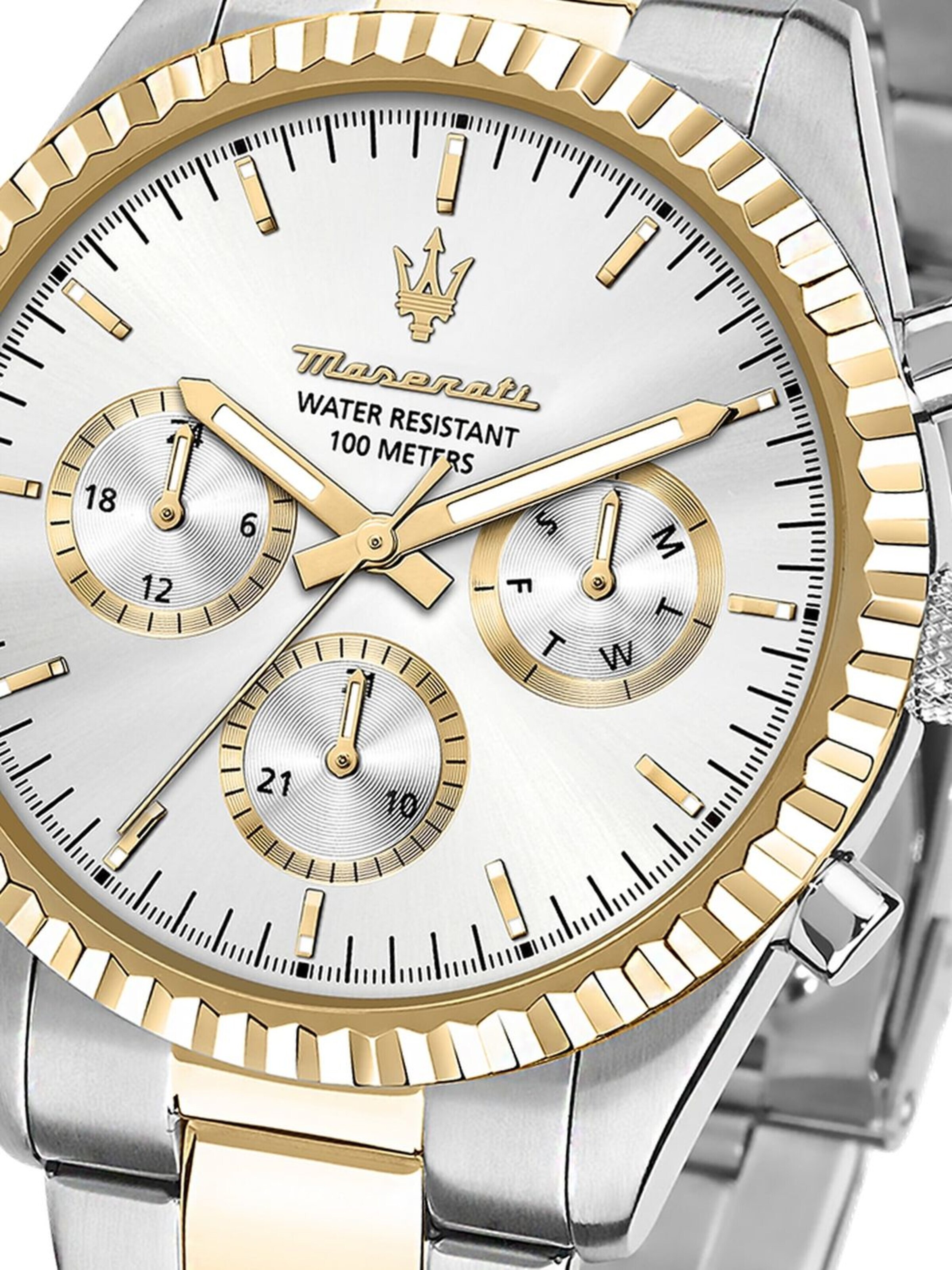 Montre à affichage analogique Maserati en argent