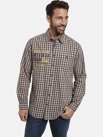 Jan Vanderstorm Regular fit Shirt 'Ratfried' in Blauw: voorkant