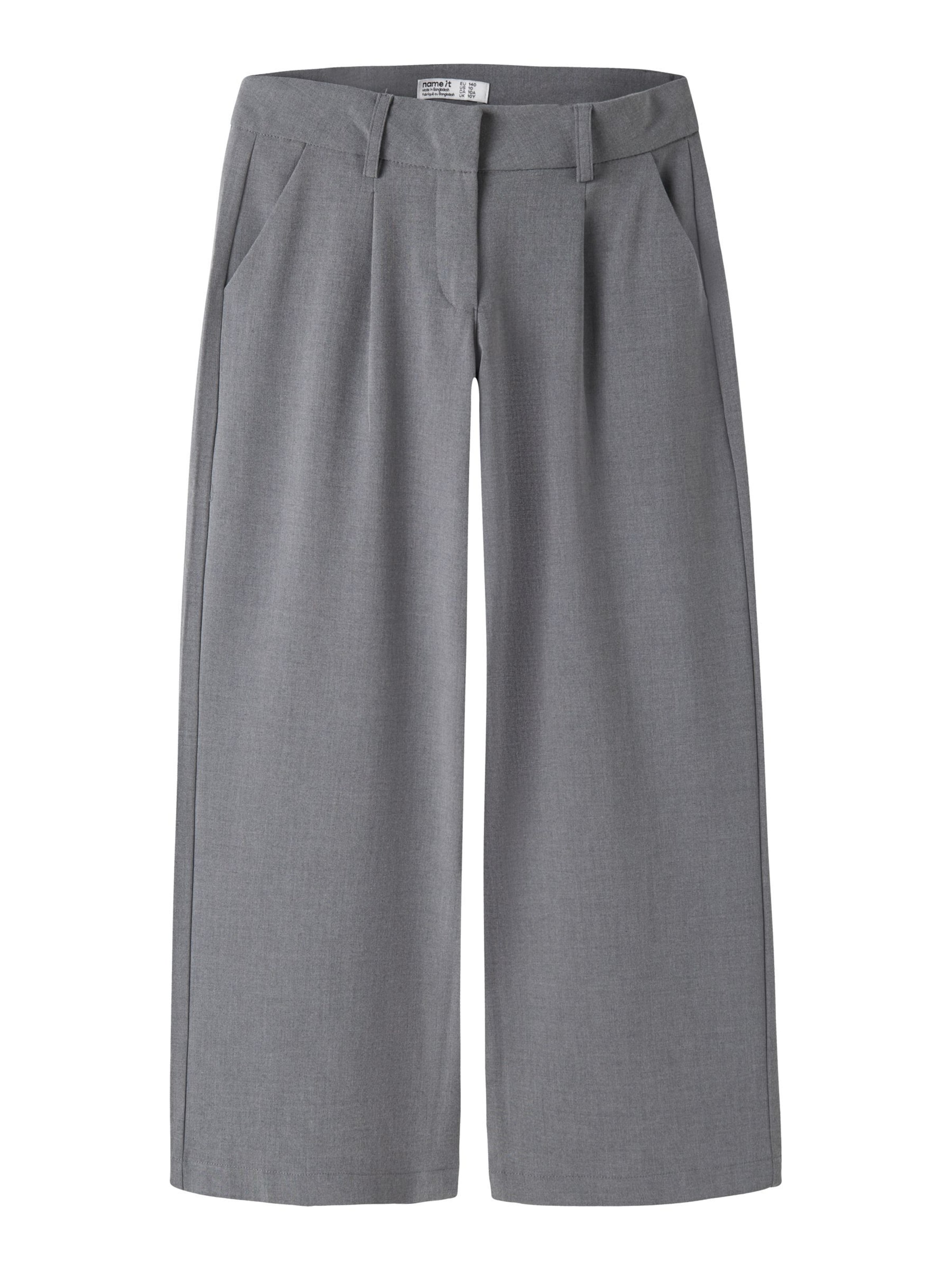 NAME IT - Pierna ancha Pantalón en gris: frente