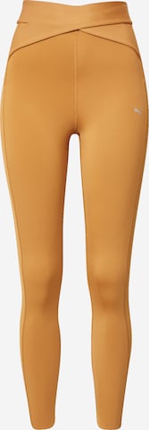 PUMA Skinny Sportbroek in Bruin: voorkant