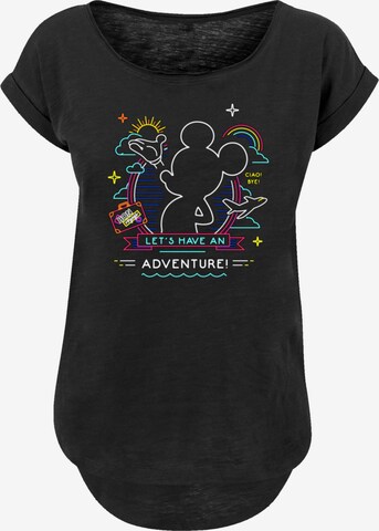 F4NT4STIC Shirt 'Disney Micky Maus Neon Adventure' in Zwart: voorkant