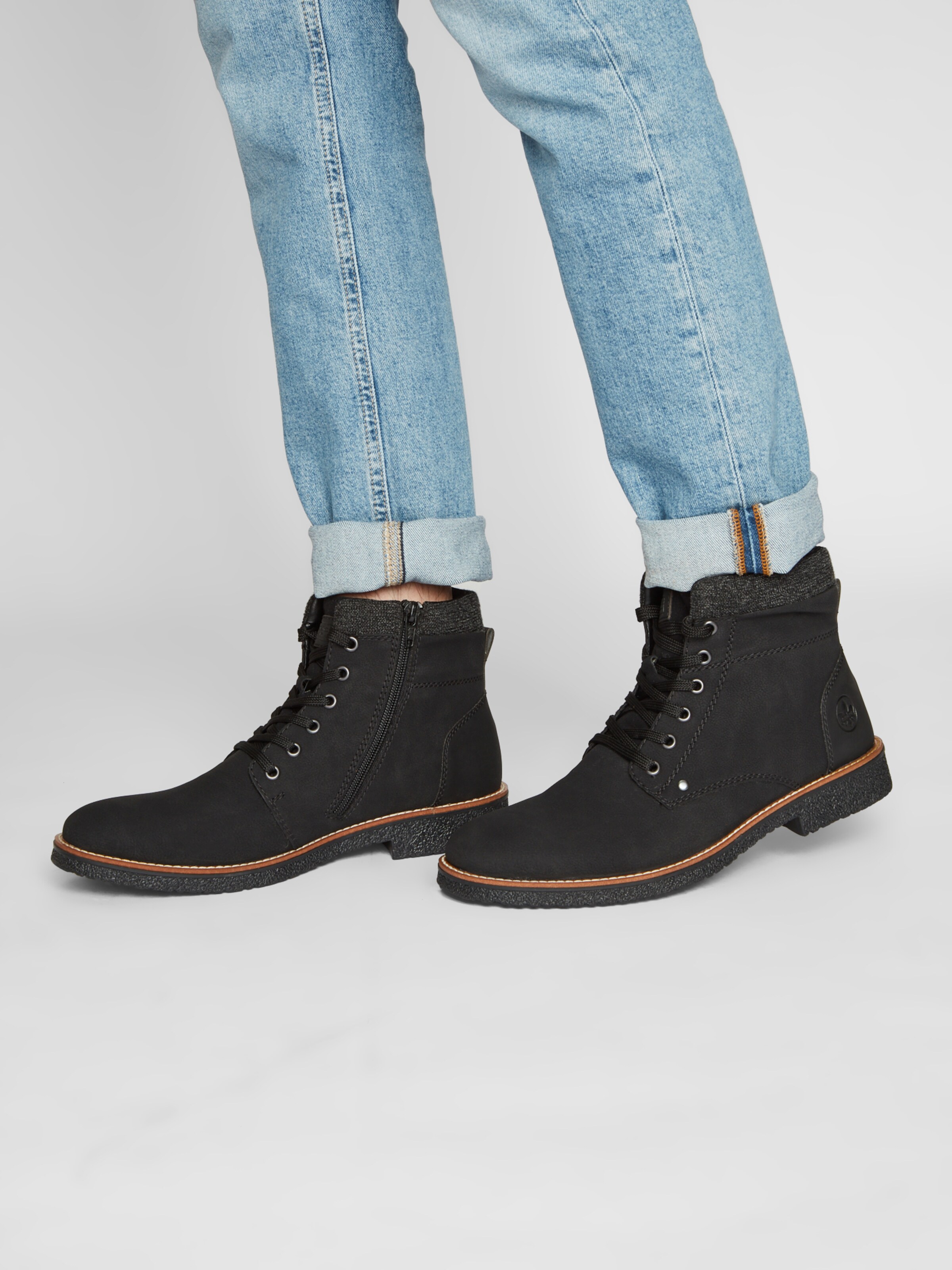 Männer Boots & Stiefel RIEKER Schnürboots in Schwarz - YJ20834 Männer Boots & Stiefel RIEKER Schnürboots in Schwarz - YJ20834