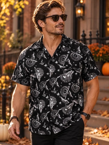 Maglietta 'Halloween Pumpkin Hat' di King Kameha in grigio