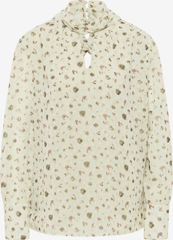 Camicia da donna di faina in verde: frontale