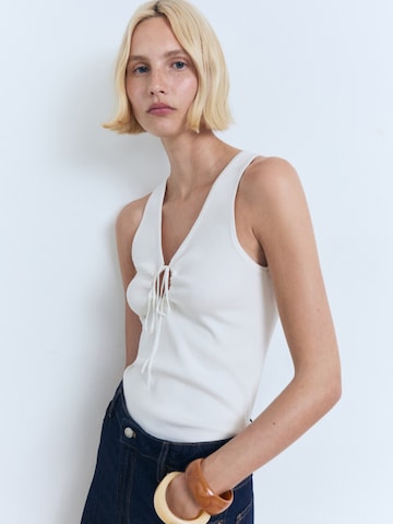 MANGO Knitted Top 'FORAT' in Beige: front