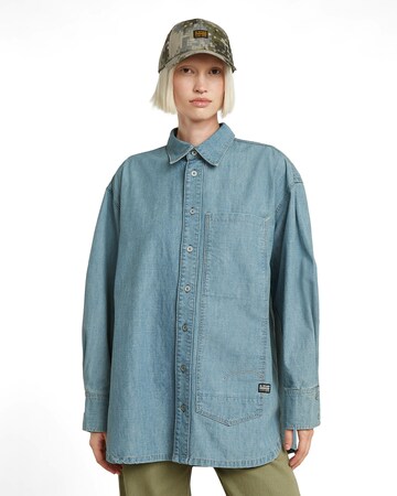 G-STAR Blouse 'Long Pocket' in Blue: front