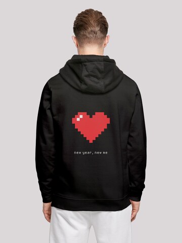 F4NT4STIC Sweatshirt 'Pixel Herz Happy New Year Silvester' in Zwart