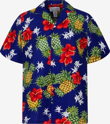 KY's Regular Fit Hemd 'Ananas' in Blau: Vorderseite