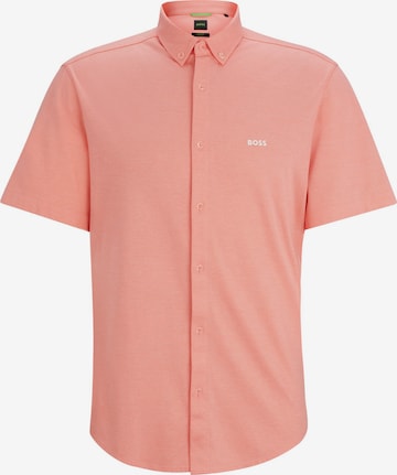 BOSS Green Button Up Shirt in Orange: front