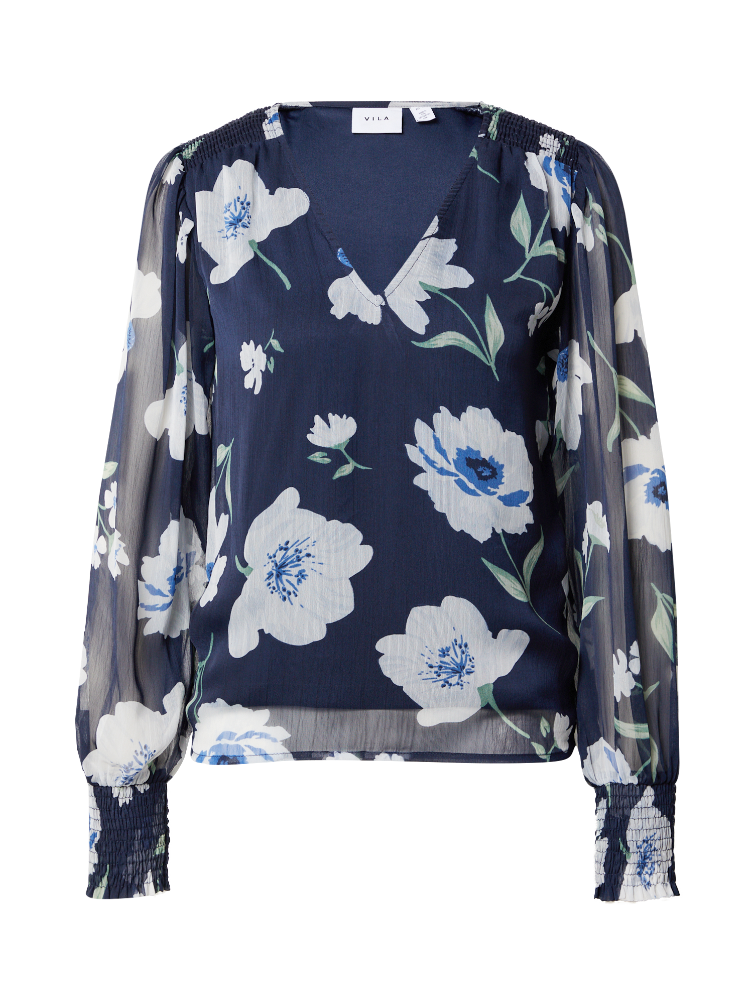 Taglie comode Donna VILA Camicia da donna FALIAS in Blu Scuro, Blu Chiaro Taglie comode Donna VILA Camicia da donna FALIAS in Blu Scuro, Blu Chiaro