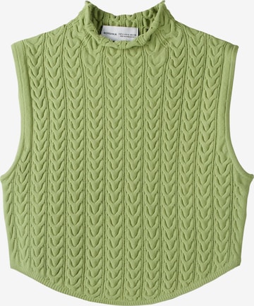 Top in maglia di Bershka in verde: frontale