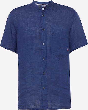 TOMMY HILFIGER Regular fit Button Up Shirt 'Mandarin' in Blue: front