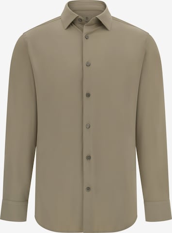 Coupe regular Chemise Boggi Milano en beige : devant