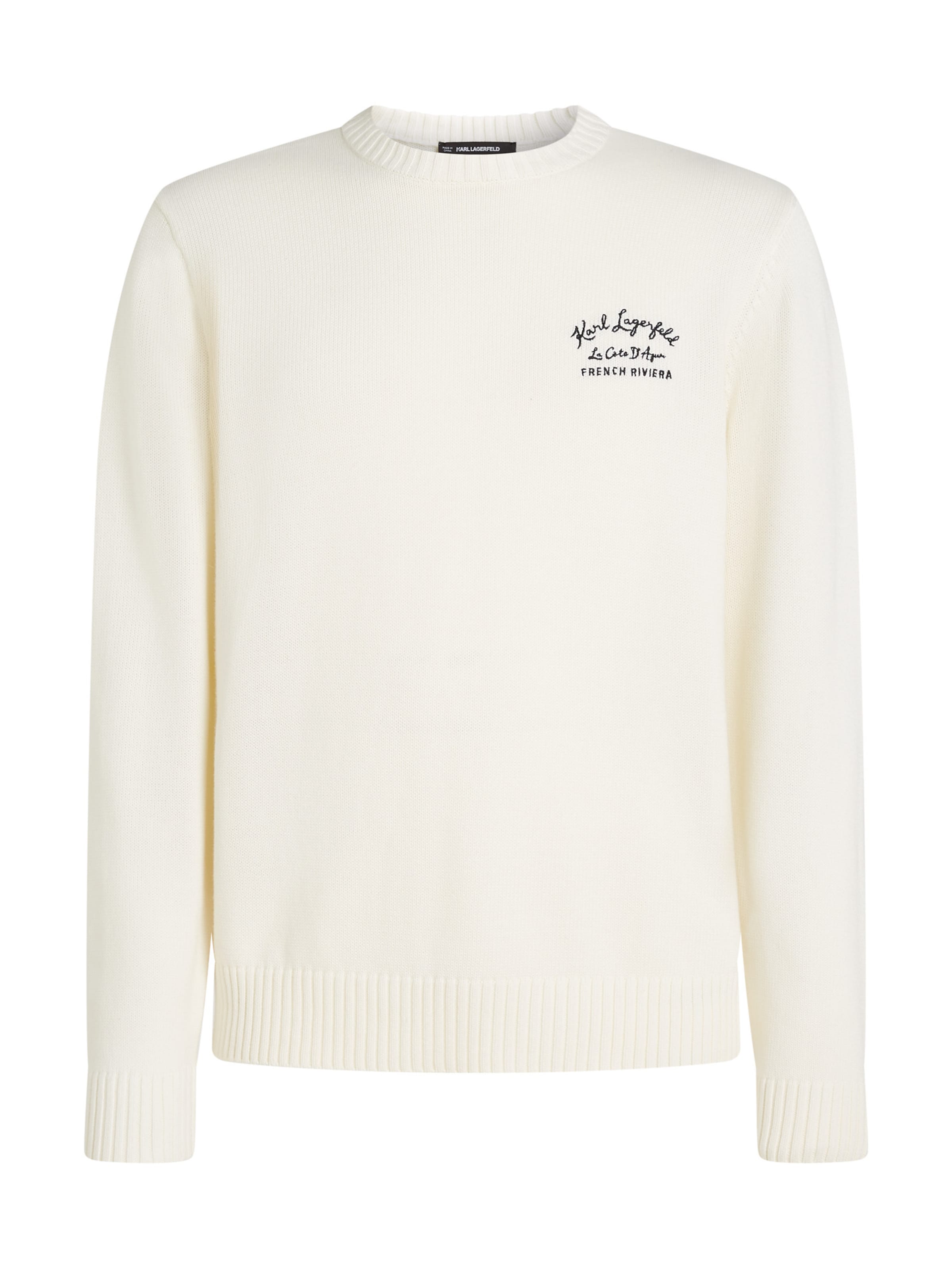Karl Lagerfeld Sveter 'CÃ´te D'Azur' - Biela: predná strana