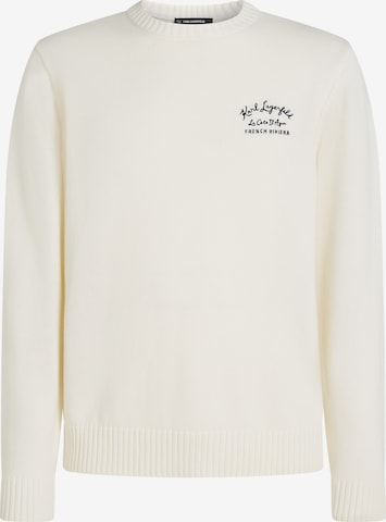 Karl Lagerfeld Neulepaita 'Côte D'Azur' värissä valkoinen: etupuoli