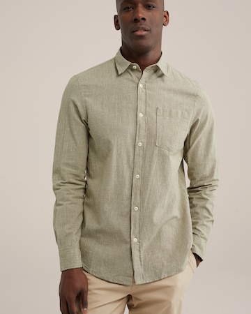 Coupe regular Chemise WE Fashion en vert : devant