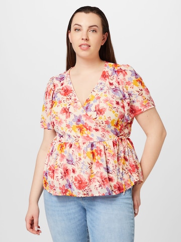 ONLY Curve Blouse 'STAR LIFE FIA' in Roze: voorkant