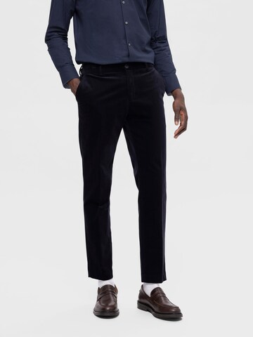 Coupe slim Pantalon 'Boe' SELECTED HOMME en bleu : devant