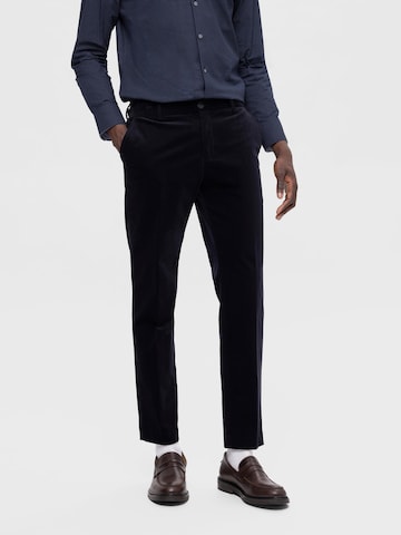 Coupe slim Pantalon 'Boe' SELECTED HOMME en bleu : devant