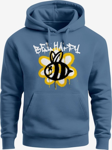 Neverless Sweatshirt 'Bee Happy' in Blue: front