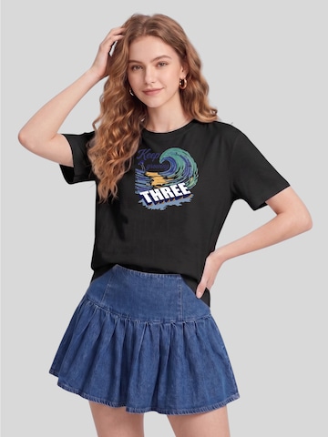 T-shirt 'Women Vintage Gradient Wave Keep growing THREE Letter Print T-Shirt' LapaPlus en noir : devant